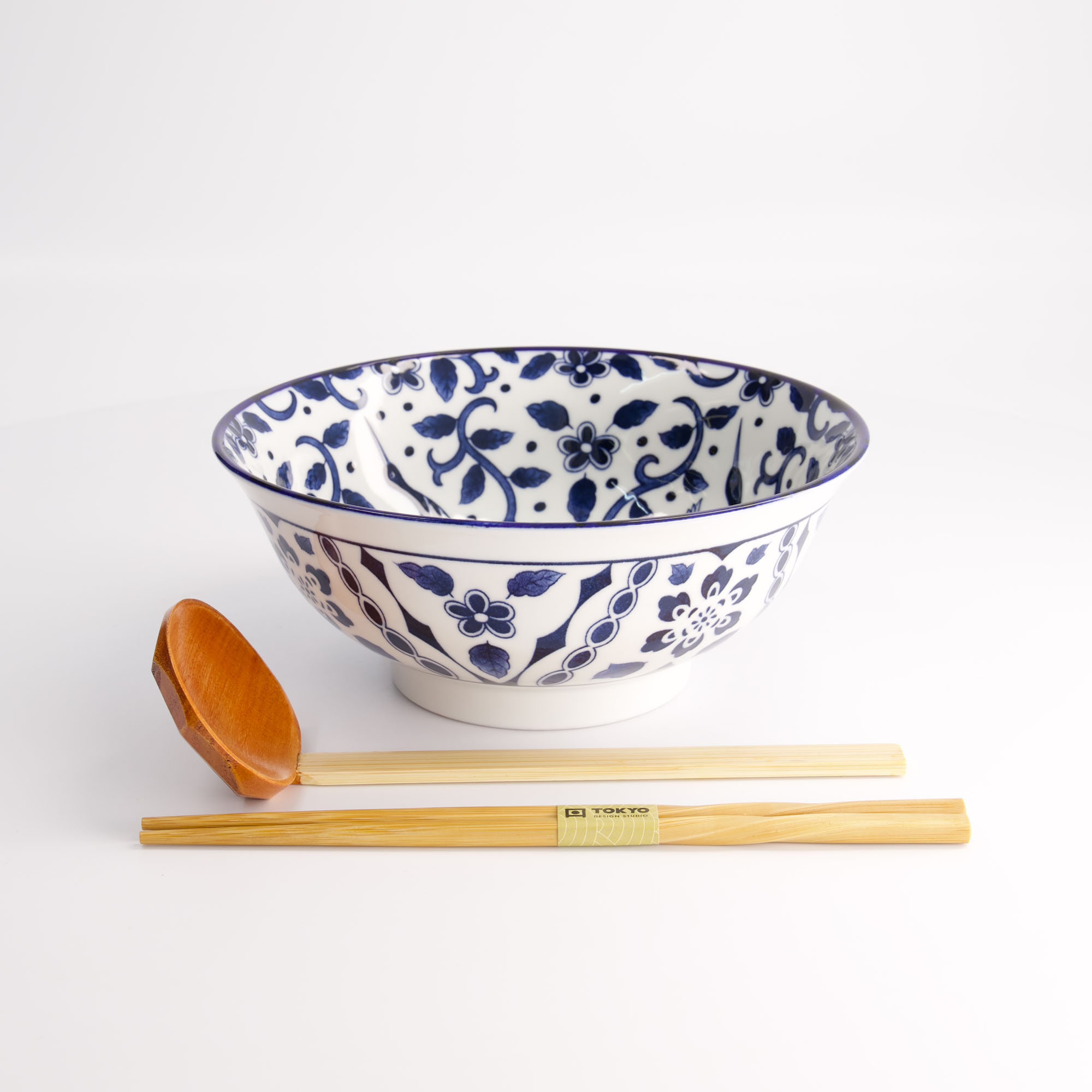 Tokyo Design Studio - Tokyo Blue - Maizuru - Ramen Bowl - Gift Set - 3  pieces - 1300ml ⋆ The Oriental Shop