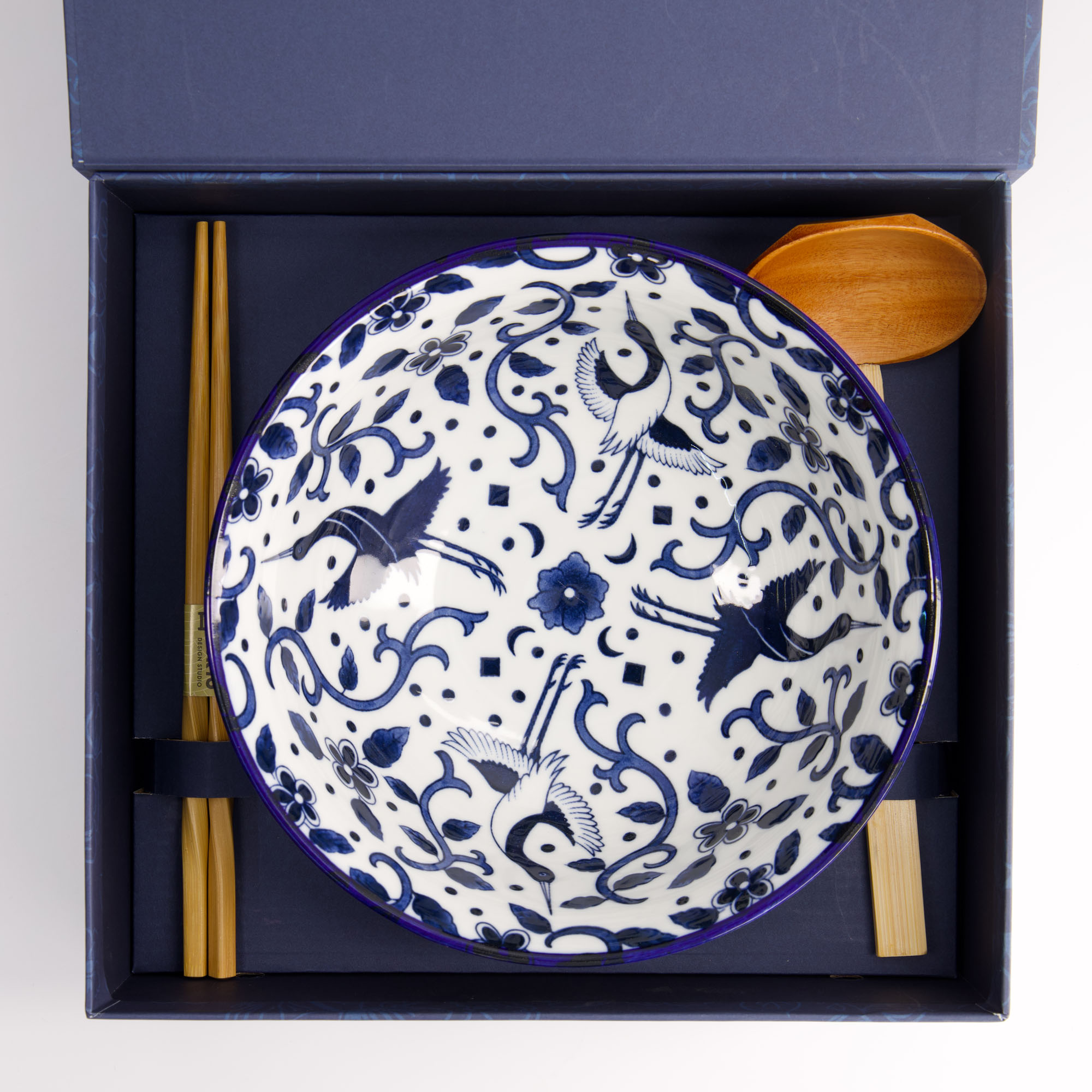 Tokyo Design Studio - Tokyo Blue - Maizuru - Ramen Bowl - Gift Set - 3  pieces - 1300ml