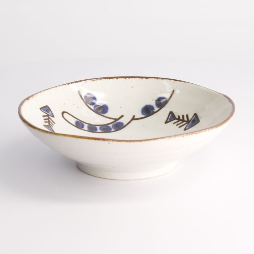 Tokyo Design Studio - Kawaii - Cat Neko - Shallow Bowl - Blue - 17x4.9cmh