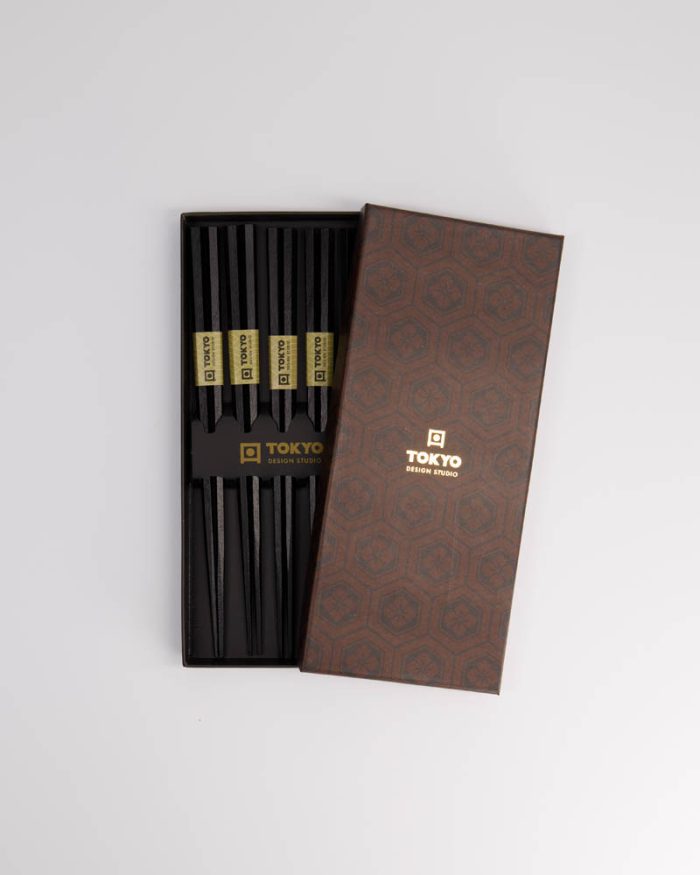 Tokyo Design Studio - Chopstick - Giftset/5 - Hexagon - Black