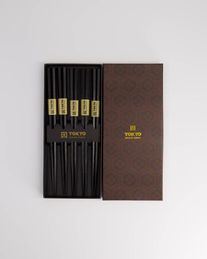 Tokyo Design Studio - Chopstick - Giftset/5 - Hexagon - Black