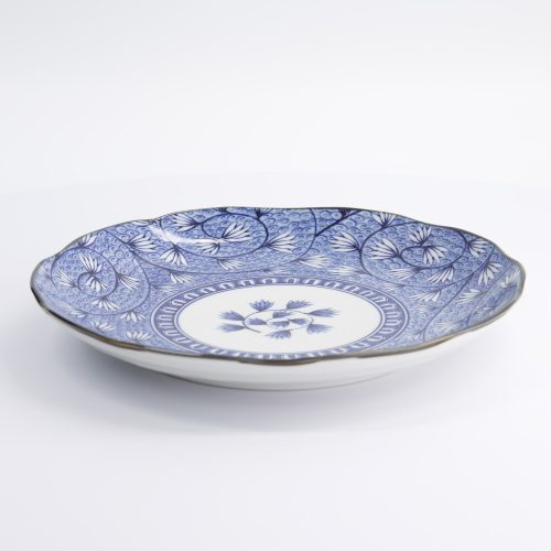 Tokyo Design Studio - Hana Blue - Rond Bord - 25,5x3,5cm - Tsuta Karakusa