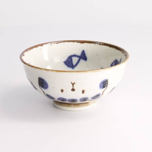 Tokyo Design Studio - Kawaii - Cat Neko - Rice Bowl - Blauw - 11.5x6cm - 300ml