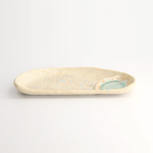 Tokyo Design Studio - Half Moon - Ontbijtbord - Beige/Blauw - 22,5x13x2,3cm