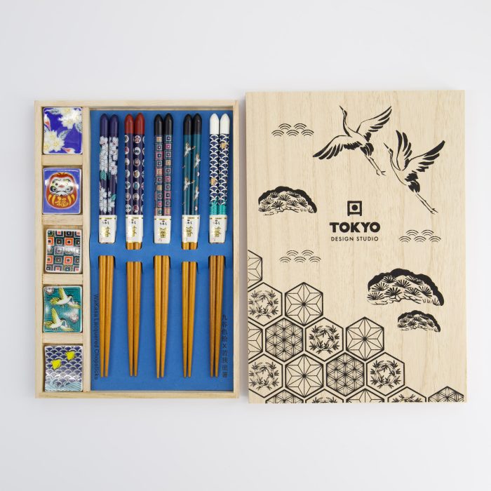 Tokyo Design Studio - Groot Bord - Chopstick - Giftset/10 - Japan - In Houten Doos