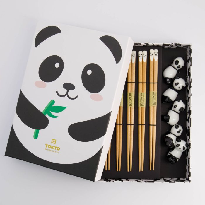 Tokyo Design Studio - Eetstokjes - Cadeauset/10 - Panda - Bruin