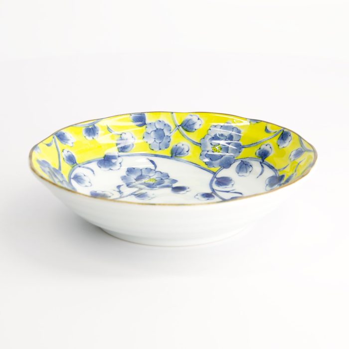 Tokyo Design Studio - Botan - Shallow Bowl - Yellow/Blue - 16.5x4cm