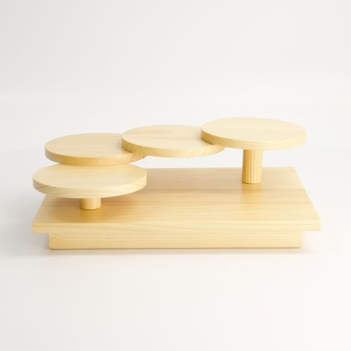 Tokyo Design Studio - Houten Sushi Geta - Ronde Trappen - Design - 26,3x18,4x8,7 cm