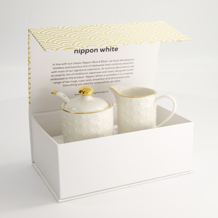 Tokyo Design Studio - Nippon White - Gouden Rand - Melk- en Suiker Giftset