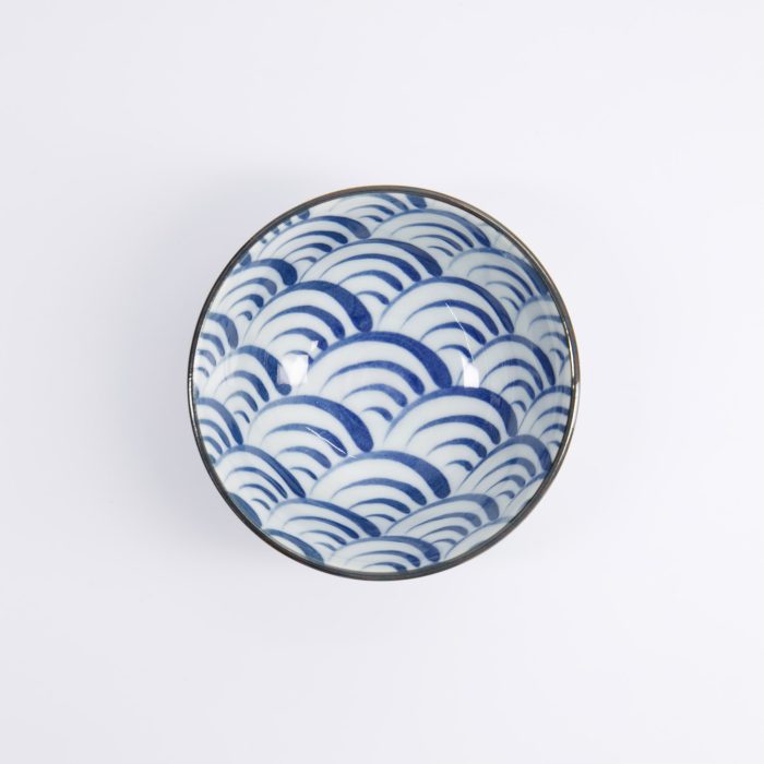 Tokyo Design Studio - Natsu Nami - Rice Bowl - Blue/White - 12x6.4cm - Image 2