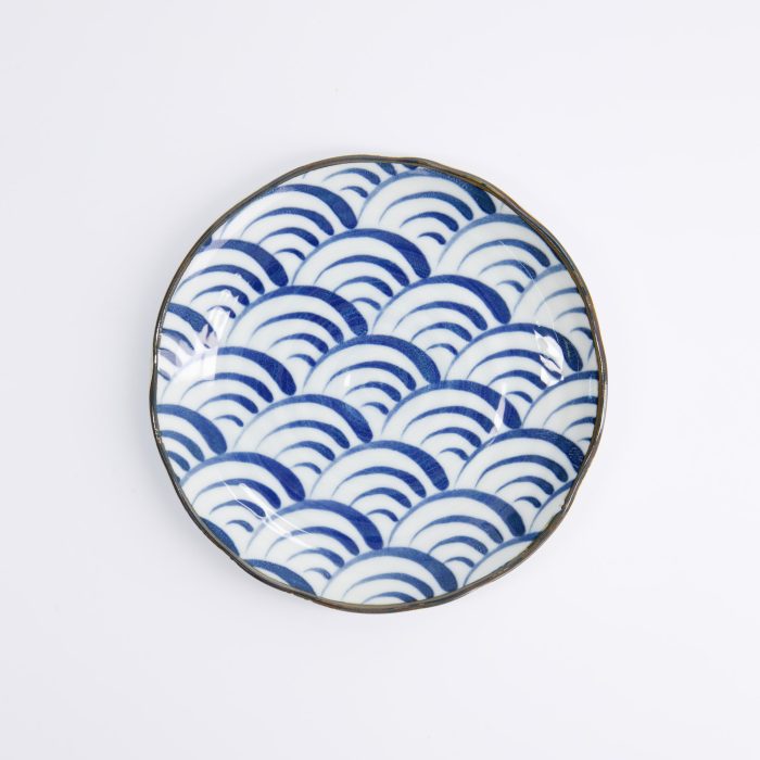 Tokyo Design Studio - Natsu - Nami - Cake Plate - Blue/White - 16.5x2cm - Image 2