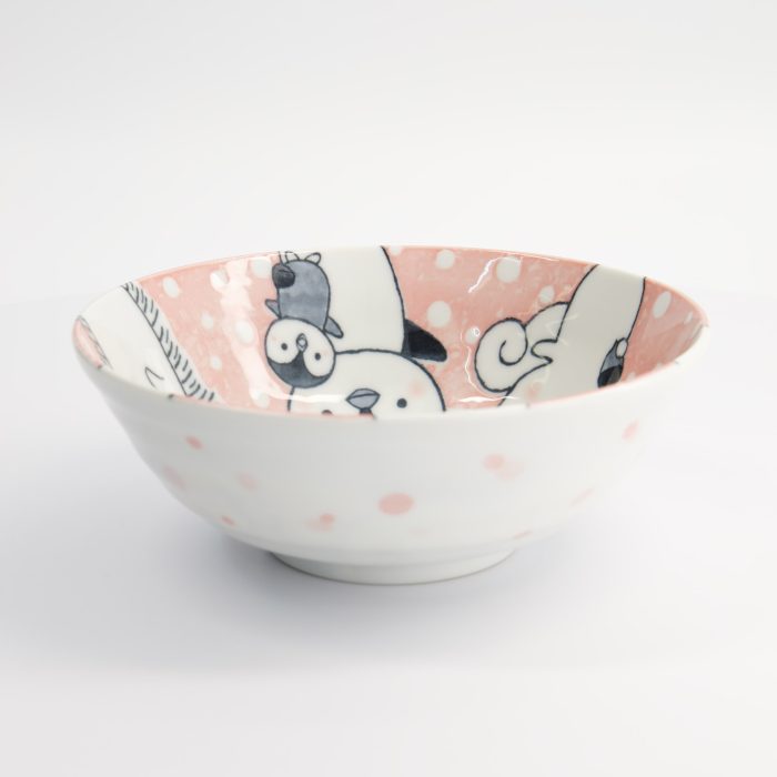 Tokyo Design Studio - Kawaii - Ramenkom - Dieren - Roze - 21x7,8cm - 1000ml