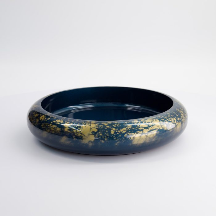 Tokyo Design Studio - Sushi Oke - Marmer - Blauw/Goud - Buitenmaat 37x6.9cm Binnenmaat 31.3x5cm