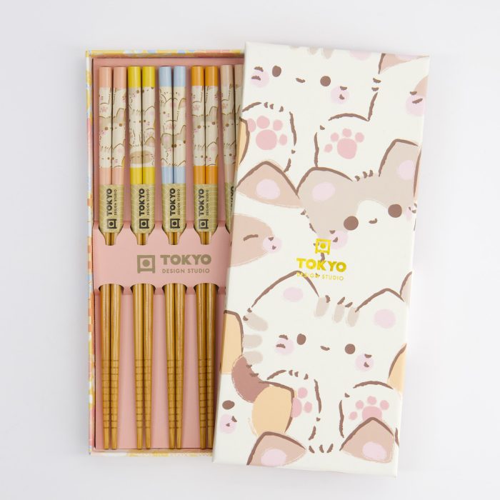 Tokyo Design Studio - Kawaii - Eetstokjes Set - Katten - 5 paar